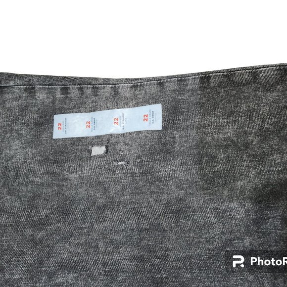 Old Navy High Rise OG Straight Leg Distressed Cotton Stretch Stone Wash Denim 22 - Picture 4 of 8